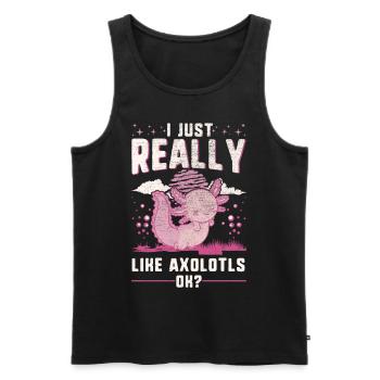 I just really like Axolotls Schwanzlurch - Männer Premium Bio Tank Top - Schwarz - Vorne - AI Model Male 178 light (178cm)