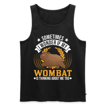 Cadeau Wombat australien - Débardeur bio Premium Homme - noir - Devant - Michal (187cm)