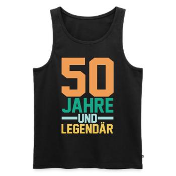 Fünfzig 50 Jahre Fünfzigster Geburtstag - Männer Premium Bio Tank Top - Schwarz - Vorne - Michal (187cm)