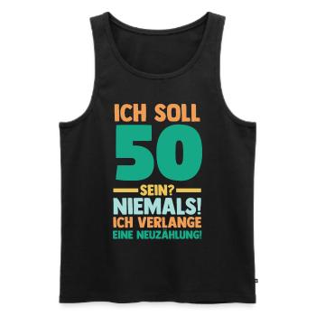 Fünfzig 50 Jahre Fünfzigster Geburtstag - Männer Premium Bio Tank Top - Schwarz - Vorne - Michal (187cm)