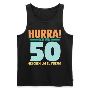 Fünfzig 50 Jahre Fünfzigster Geburtstag - Männer Premium Bio Tank Top - Schwarz - Vorne - Michal (187cm)