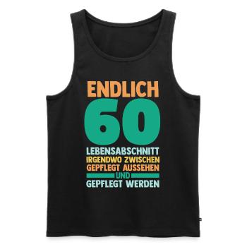 Sechszig Sechszehnter 60 Jahre Geburtstag - Männer Premium Bio Tank Top - Schwarz - Vorne - AI Model Male 178 light (178cm)