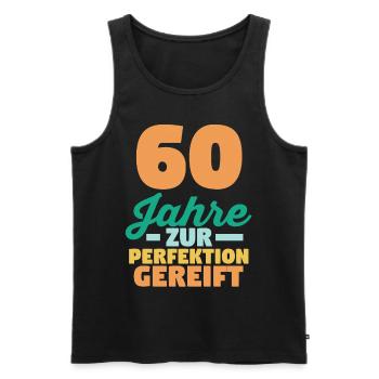 Sechszig Sechszehnter 60 Jahre Geburtstag - Männer Premium Bio Tank Top - Schwarz - Vorne - AI Model Male 178 light (178cm)