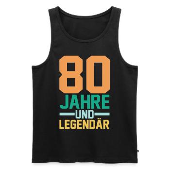 Achtzig 80 Jahre Achtzigster Geburtstag - Männer Premium Bio Tank Top - Schwarz - Vorne - AI Model Male 178 light (178cm)