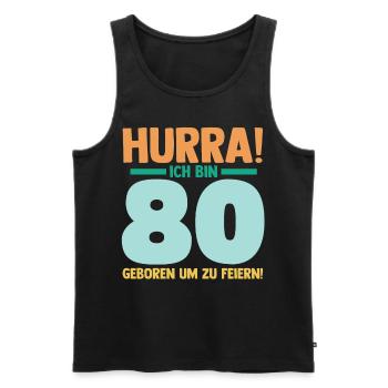 Achtzig 80 Jahre Achtzigster Geburtstag - Männer Premium Bio Tank Top - Schwarz - Vorne - AI Model Male 178 light (178cm)