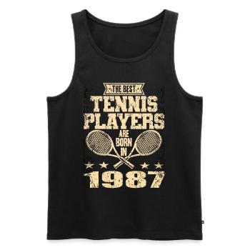 Les meilleurs joueurs de tennis sont nés en 1987 - Débardeur bio Premium Homme - noir - Devant - Michal (187cm)