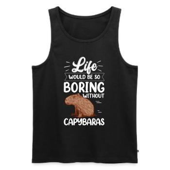 Capybara serait ennuyeux sans capybara - Débardeur bio Premium Homme - noir - Devant - Michal (187cm)