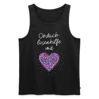 Odachlosenhilfe mit Herz Obdachlose Wohnungslose - Männer Premium Bio Tank Top - Schwarz - Vorne - Michal (187cm)