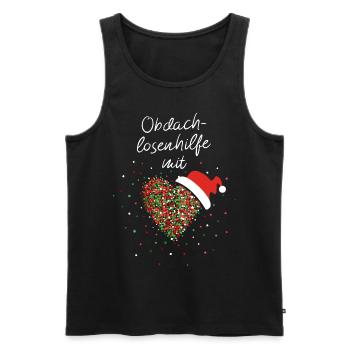 Odachlosenhilfe mit Herz Obdachlose Nikolausmütze - Männer Premium Bio Tank Top - Schwarz - Vorne - Michal (187cm)