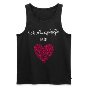 Schulweghilfe mit Herz Einschulung Grundschule - Männer Premium Bio Tank Top - Schwarz - Vorne - Michal (187cm)