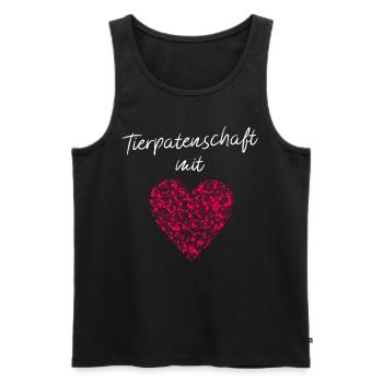 Tierpatenschaft mit Herz Tierschutz Tierschützer - Männer Premium Bio Tank Top - Schwarz - Vorne - Michal (187cm)