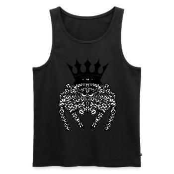 Polygone Spider King Animaux Araignées Fantaisie - Débardeur bio Premium Homme - noir - Devant - AI Model Male 178 light (178cm)