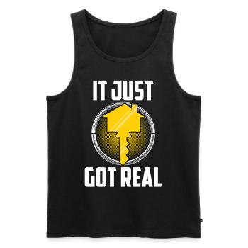It Just Got Real - Men's Premium Organic Tank Top - black - Front - AI Model Male 178 light (178cm)