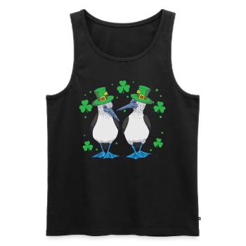 St. Patrick's Day Blue-footed Gannet Bird - Men's Premium Organic Tank Top - black - Front - Michal (187cm)
