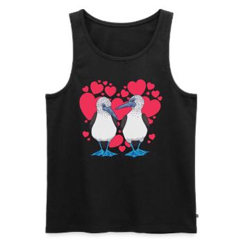 Saint-Valentin Coeur à pieds bleus - Débardeur bio Premium Homme - noir - Devant - Michal (187cm)