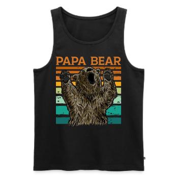 Papa Bear - Men's Premium Organic Tank Top - black - Front - AI Model Male 178 light (178cm)
