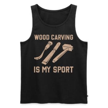 Ice Carving Chain Saw - Ice Carving Is My Sport - Männer Premium Bio Tank Top - Schwarz - Vorne - AI Model Male 178 light (178cm)