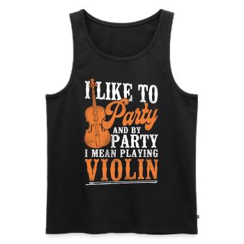 Violin Violinist Vintage I Like To - Männer Premium Bio Tank Top - Schwarz - Vorne - Michal (187cm)