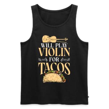 Violin Violinist Taco Will Play - Männer Premium Bio Tank Top - Schwarz - Vorne - Michal (187cm)