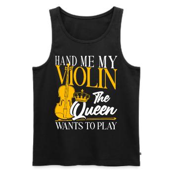 Violoniste Fille Hand Me My - Débardeur bio Premium Homme - noir - Devant - Michal (187cm)