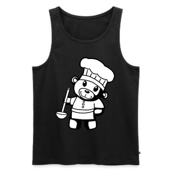 Hobbykoch Kochkunst Teddybär Koch Suppenkelle Bär - Männer Premium Bio Tank Top - Schwarz - Vorne - AI Model Male 178 light (178cm)