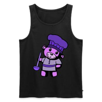 Hobbykoch Kochkunst Teddybär Koch Suppenkelle - Männer Premium Bio Tank Top - Schwarz - Vorne - AI Model Male 178 light (178cm)