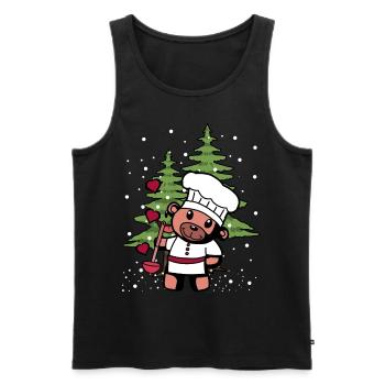 Hobbykoch Teddy Küche Weihnachtsgeschenk Koch - Männer Premium Bio Tank Top - Schwarz - Vorne - AI Model Male 178 light (178cm)