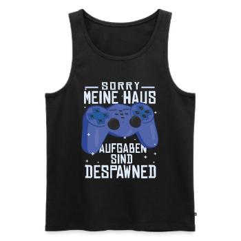 Hausaufgaben Despawned Gaming Gamer Zocken - Männer Premium Bio Tank Top - Schwarz - Vorne - AI Model Male 178 light (178cm)