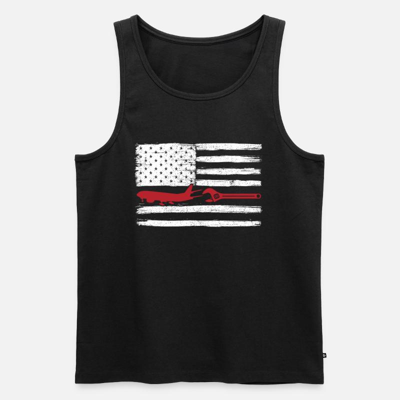 Flugzeugmechaniker Luftfahrttechniker - Männer Premium Bio Tank Top - Schwarz