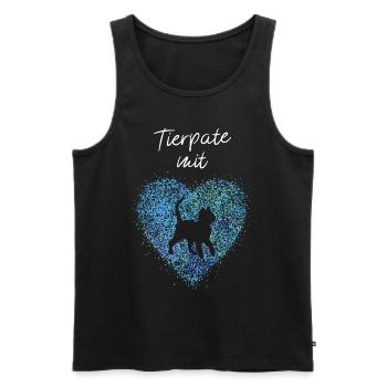 Tierpate mit Herz Tierheim Pflegestelle Tierschutz - Männer Premium Bio Tank Top - Schwarz - Vorne - Michal (187cm)