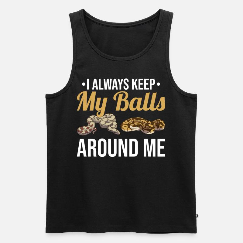 Funny Ball Python Snake - Men's Premium Organic Tank Top - black