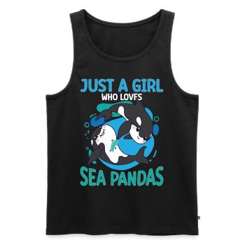 Drôle d’orque Whale Sea Panda - Débardeur bio Premium Homme - noir - Devant - Michal (187cm)