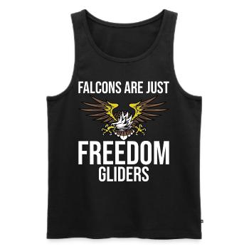Merry falcons are just freedom gliders - Men's Premium Organic Tank Top - black - Front - Michal (187cm)