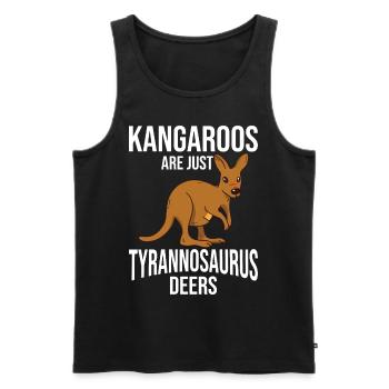 Les kangourous drôles ne sont que des cerfs Tyrannosaurus - Débardeur bio Premium Homme - noir - Devant - Michal (187cm)