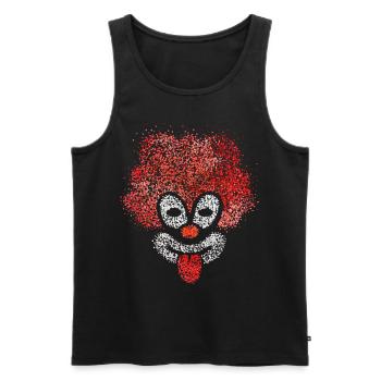 Clown Costume de remplacement Carnaval Carnaval Confettis Jeck - Débardeur bio Premium Homme - noir - Devant - AI Model Male 178 light (178cm)