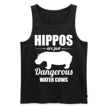 Drôle d’hippopotame hippopotame - Débardeur bio Premium Homme - noir - Devant - Michal (187cm)