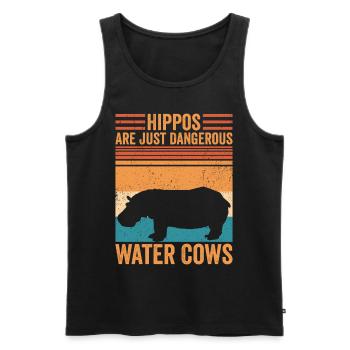 Drôle d’hippopotame Hippopotame - Débardeur bio Premium Homme - noir - Devant - Michal (187cm)