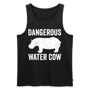 Lustiges Nilpferd Nilpferd Gefährliche Wasserkuh - Männer Premium Bio Tank Top - Schwarz - Vorne - AI Model Male 178 light (178cm)