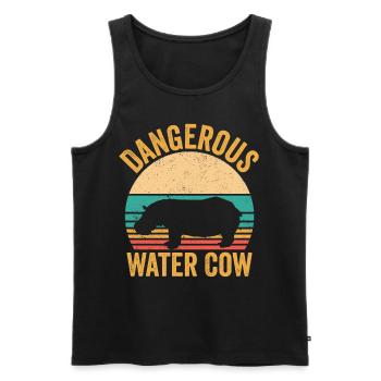 Lustiges Nilpferd Nilpferd Gefährliches Wasser Kuh - Männer Premium Bio Tank Top - Schwarz - Vorne - Michal (187cm)