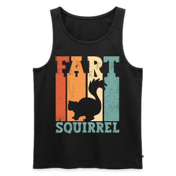 Funny Skunk Fart Squirrel Retro - Men's Premium Organic Tank Top - black - Front - AI Model Male 178 light (178cm)