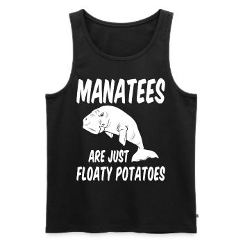 Lustige Seekühe sind einfach schwimmende Kartoffel - Männer Premium Bio Tank Top - Schwarz - Vorne - AI Model Male 178 light (178cm)