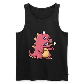 Bébé Dragon Affamé Faim Faim Enfants Bébé - Débardeur bio Premium Homme - noir - Devant - AI Model Male 178 light (178cm)