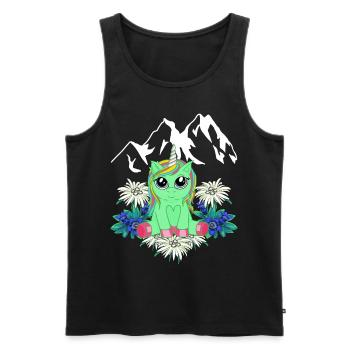 Einhorn Flora Alpen Gebirge Horn Gipfel Frühling - Männer Premium Bio Tank Top - Schwarz - Vorne - Michal (187cm)