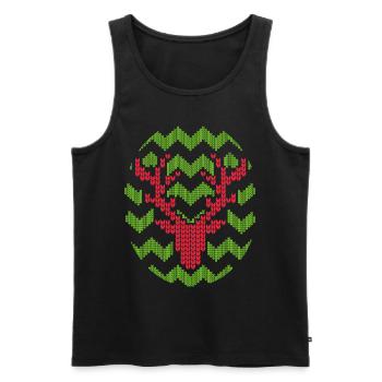 Rentier Weihnachten Strickmuster gestricktes Motiv - Männer Premium Bio Tank Top - Schwarz - Vorne - AI Model Male 178 light (178cm)