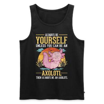 Soyez toujours vous-même Salamandre à queue d’Axolotl - Débardeur bio Premium Homme - noir - Devant - Michal (187cm)