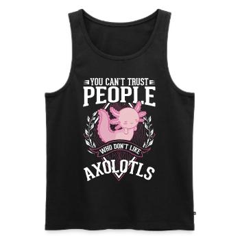 Axolotl Gift Tail Amphibian Axolotl - Men's Premium Organic Tank Top - black - Front - Michal (187cm)