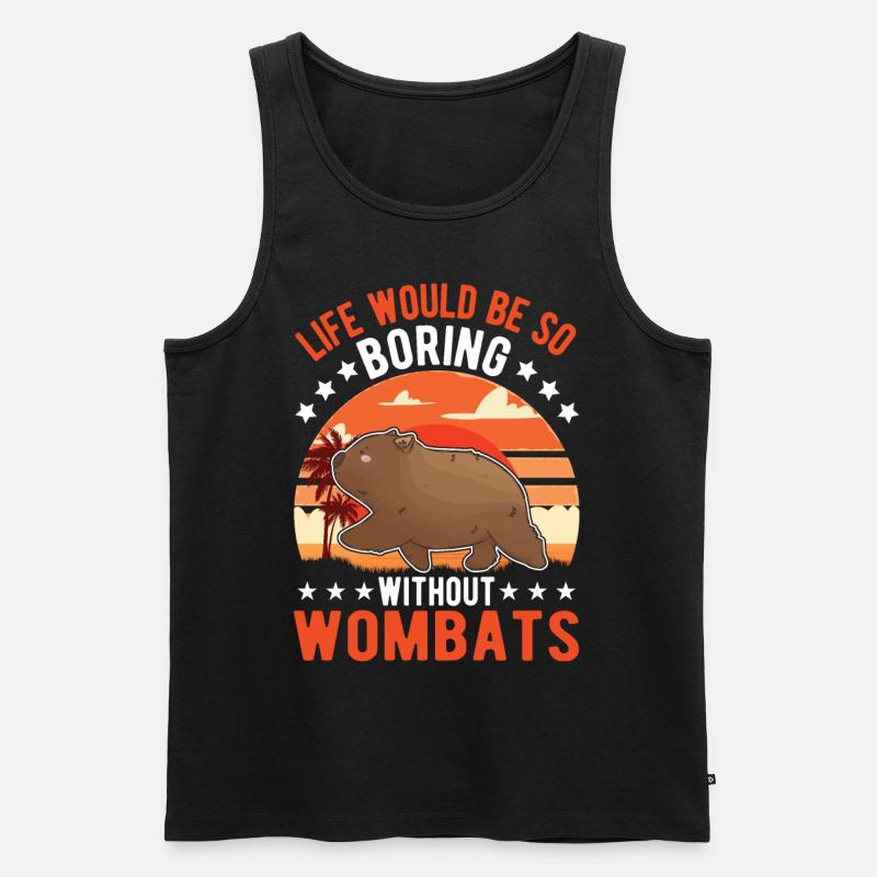 Australischer Wombat - Männer Premium Bio Tank Top - Schwarz