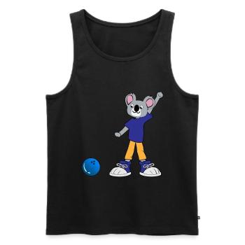Koala plays bowling - Men's Premium Organic Tank Top - black - Front - AI Model Male 178 light (178cm)