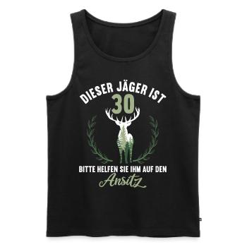 30 Jahre helfen auf Hochsitz 30 Geburtstag Jäger - Männer Premium Bio Tank Top - Schwarz - Vorne - Michal (187cm)
