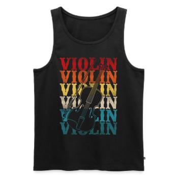 Violin Violinist Retro Vintage - Männer Premium Bio Tank Top - Schwarz - Vorne - Michal (187cm)